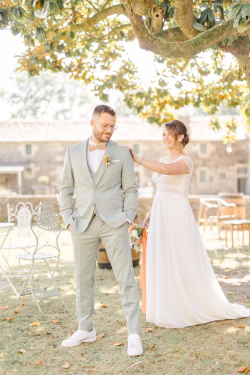 robe événement mariage gris couple
